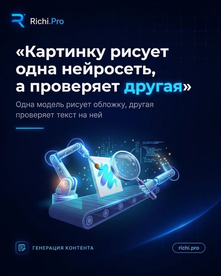 Картинку рисует одна нейросеть, а проверяет другая